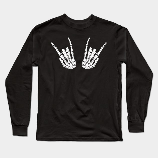 Rock & Roll Skeleton Long Sleeve T-Shirt by Myartstor 